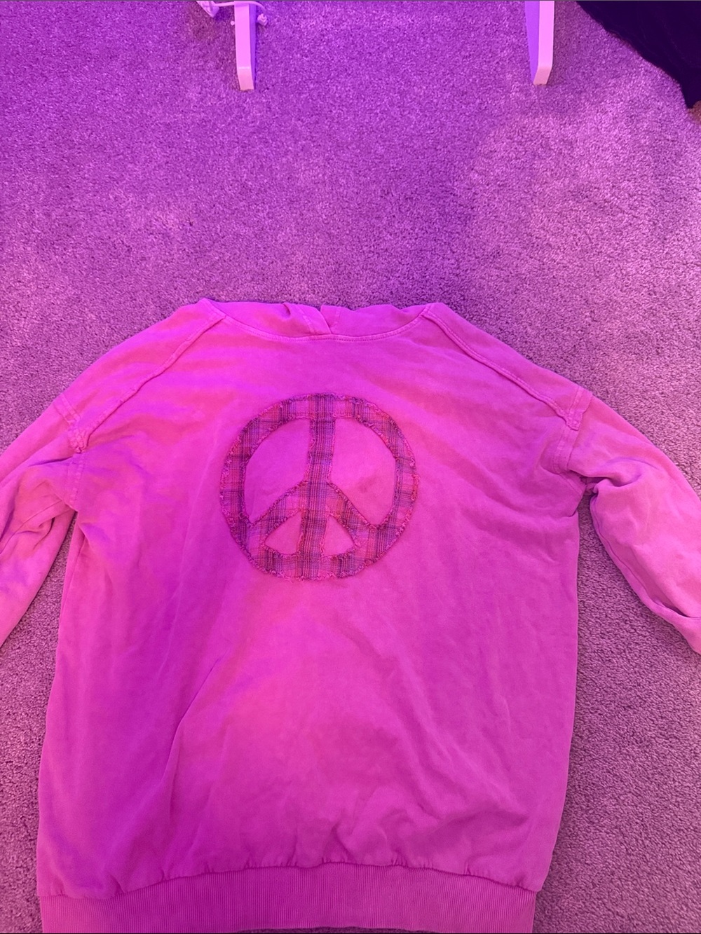 Girls' Pink Peace Sign Pullover Sweatshirt